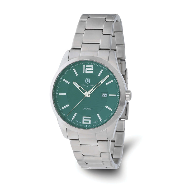 Lovely Rita's Watch Charles Hubert Classic SS Green Dial with Date Polished Watch