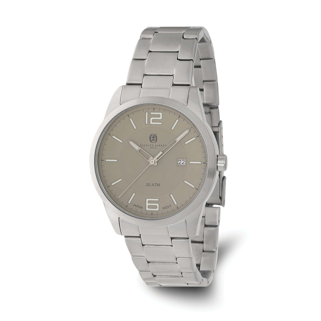 Lovely Rita's Watch Charles Hubert Classic SS Grey Dial with Date Polished Watch