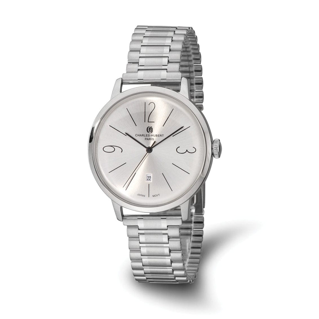 Lovely Rita's Watch Charles Hubert Classic SS Silver-tone Dial with Date Polished Watch
