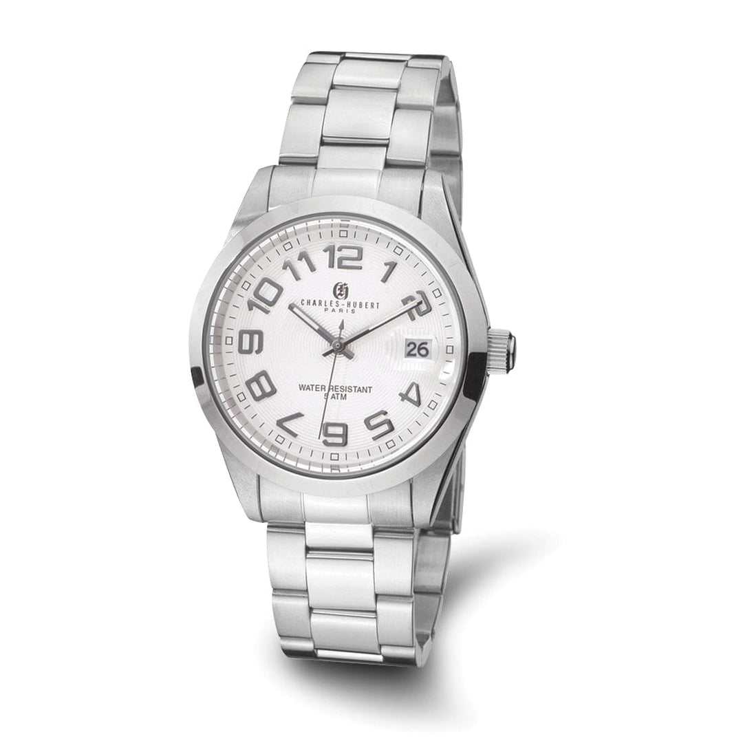 Lovely Rita's Watch Charles Hubert Classic SS White Dial with Date Polished Watch