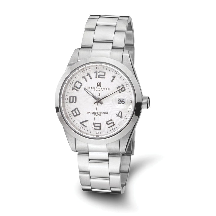 Lovely Rita's Watch Charles Hubert Classic SS White Dial with Date Polished Watch