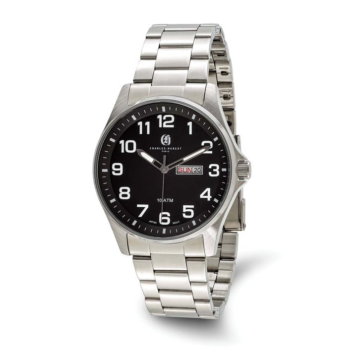 Lovely Rita's Watch Charles Hubert Classic Stainless Steel Black Dial Polished Watch