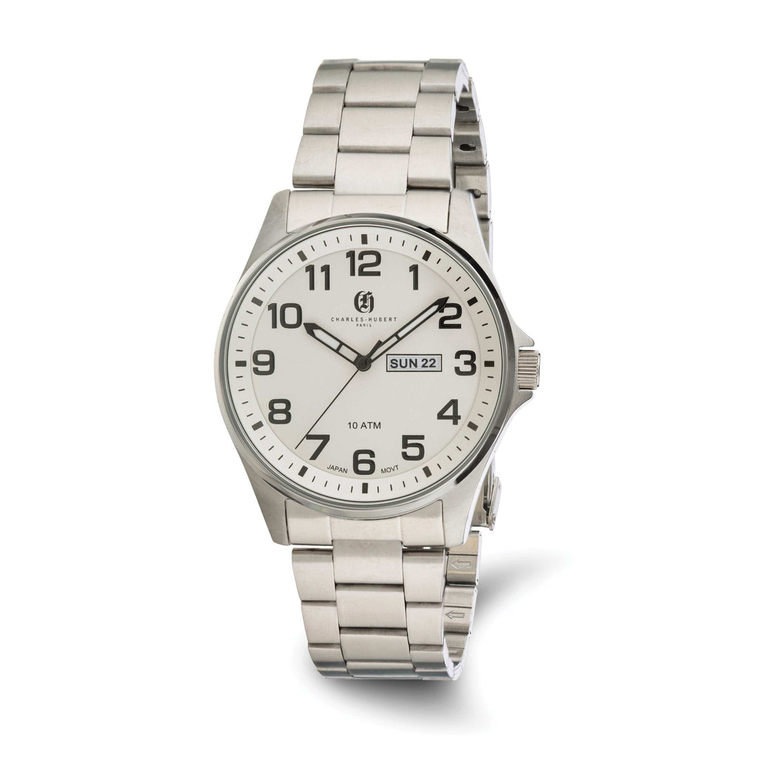 Lovely Rita's Watch Charles Hubert Classic Stainless Steel White Dial Polished Watch