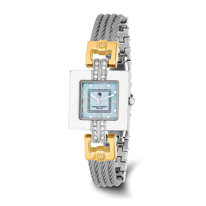 Lovely Rita's Watch Charles Hubert Classic Two-tone MOP Dial SS Wire Bangle Polished Watch