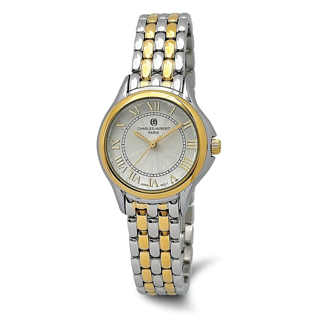 Lovely Rita's Watch Charles Hubert Classic Two-Tone Quartz Polished Brass Band Watch