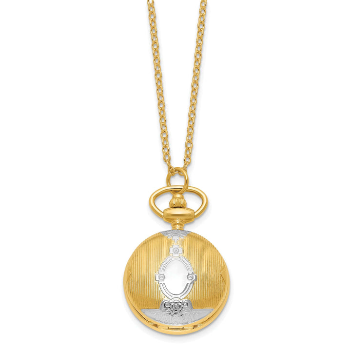 Lovely Rita's Watch Charles Hubert Classic Two-tone Shield Design Pendant Brass Band Watch