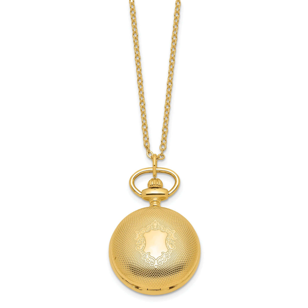 Lovely Rita's Watch Charles Hubert Gold-finish Quilted Design Pendant Brass Band Watch