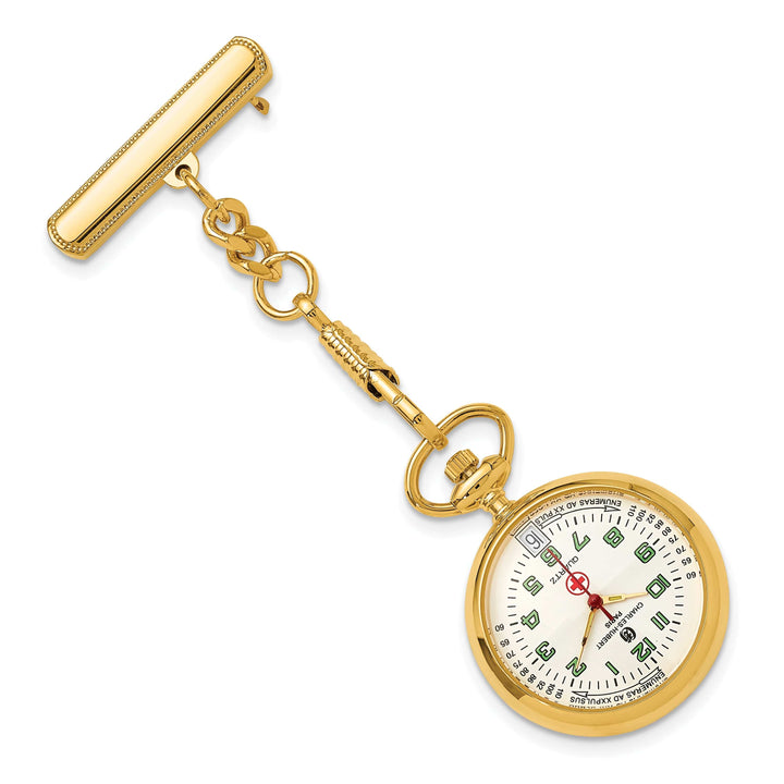 Lovely Rita's Watch Charles Hubert Gold-finish White Dial Pin Nurse Brass Band Watch