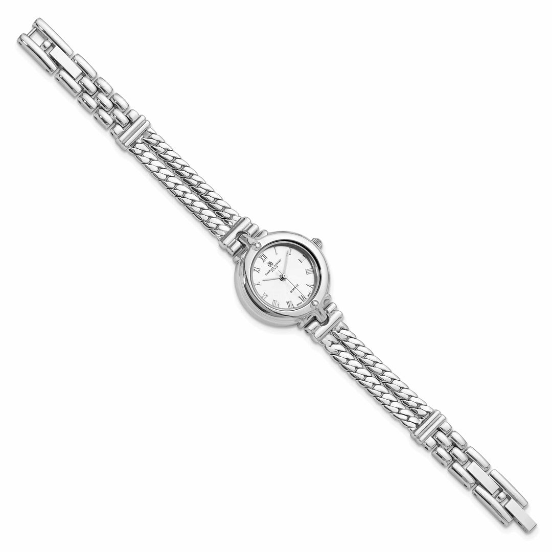 Lovely Rita's Watch Charles Hubert Ladies Chrome Silver Dial Chain Bracelet Watch