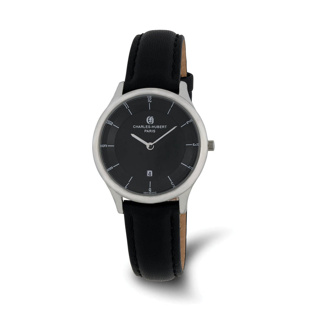 Lovely Rita's Watch Charles Hubert Ladies Dainty Stainless Steel Black Dial Polished Watch