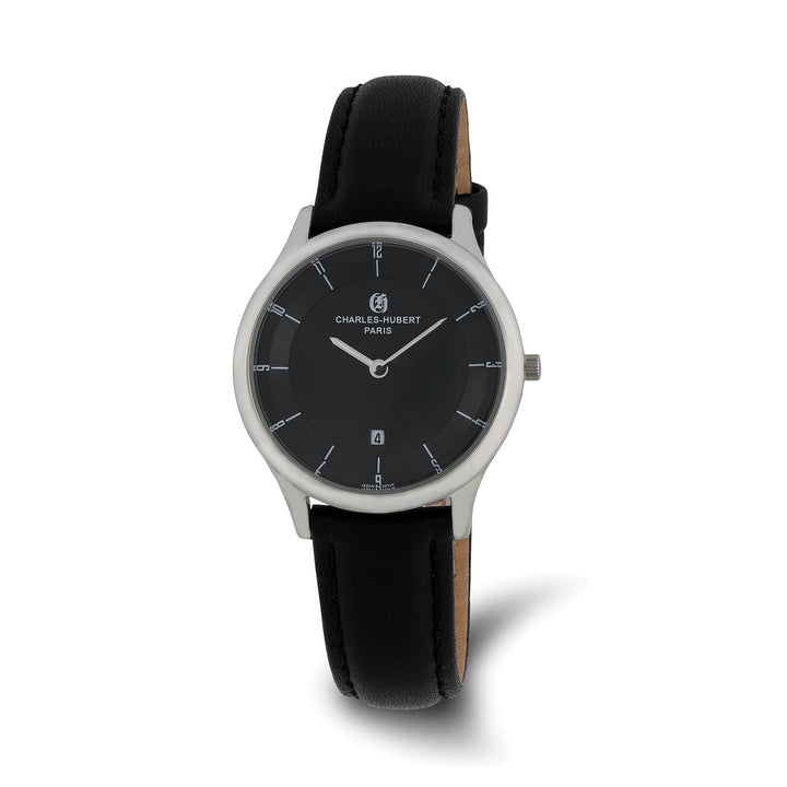 Lovely Rita's Watch Charles Hubert Ladies Dainty Stainless Steel Black Dial Polished Watch