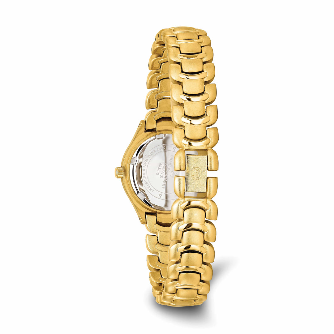 Lovely Rita's Watch Charles Hubert Ladies Elegant Gold-finish White Dial Brass Band Watch