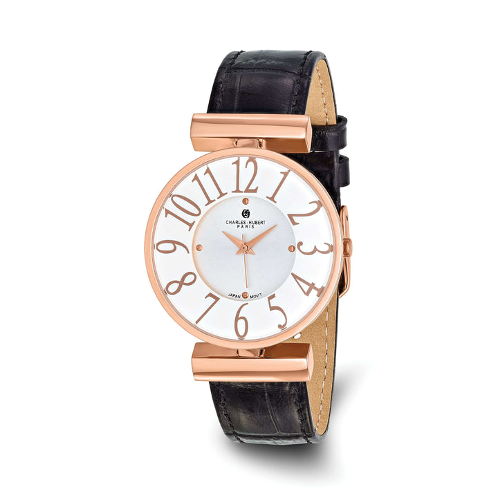 Lovely Rita's Watch Charles Hubert Ladies Elegant Rose SS White Dial Polished Watch