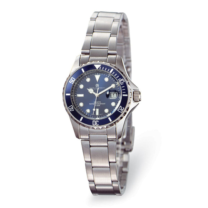 Lovely Rita's Watch Charles Hubert Ladies Elegant SS Band Blue Dial Polished Watch
