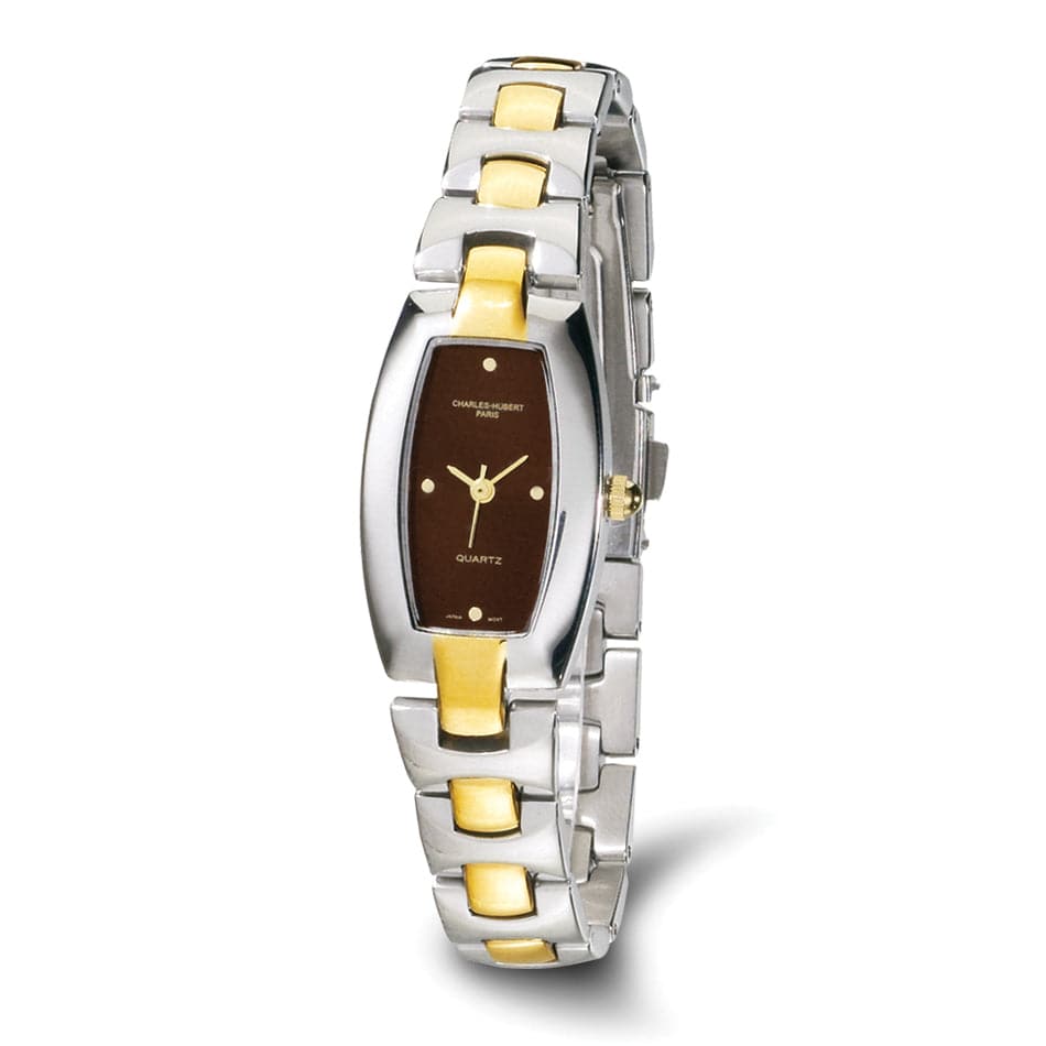 Lovely Rita's Watch Charles Hubert Ladies Elegant SS Brown Dial Polished Watch