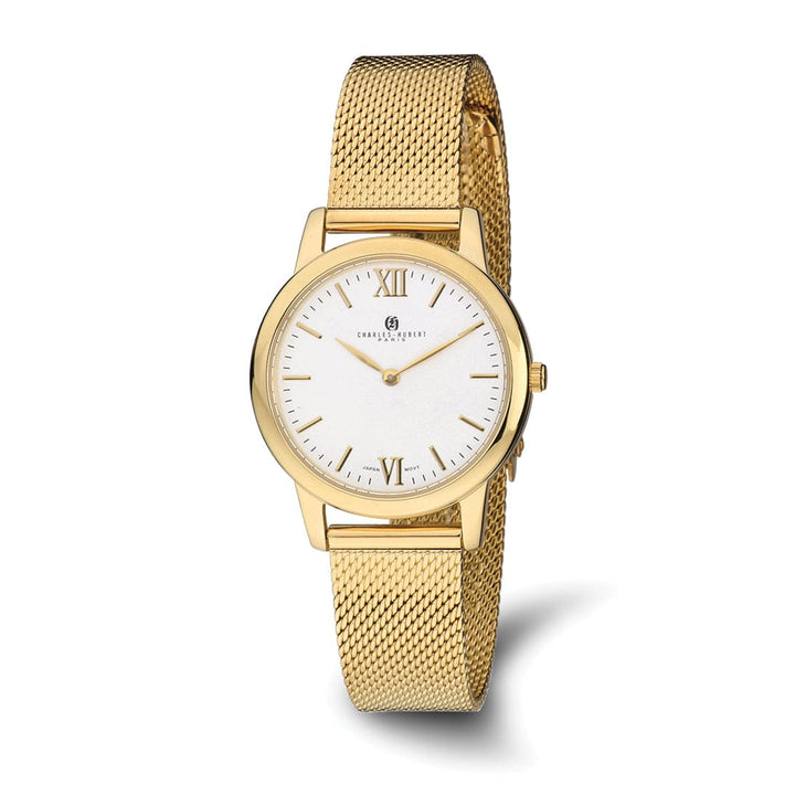 Lovely Rita's Watch Charles Hubert Ladies Elegant SS Gold-tone Dial Mesh Band Watch