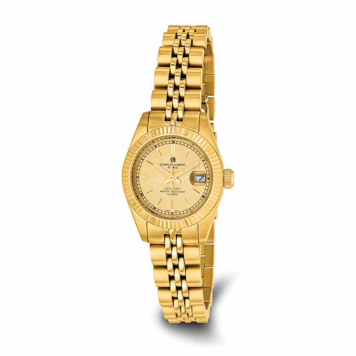 Lovely Rita's Watch Charles Hubert Ladies Elegant SS Gold-tone Dial Polished Watch