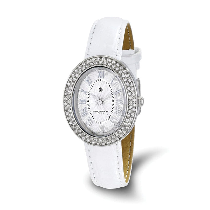 Lovely Rita's Watch Charles Hubert Ladies Elegant SS Leather Band Polished Watch
