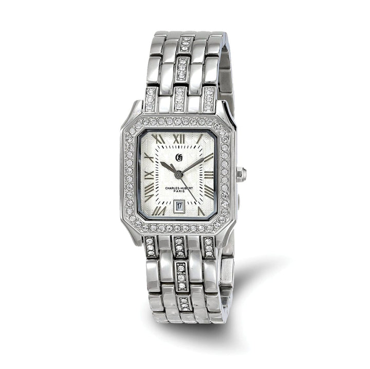 Lovely Rita's Watch Charles Hubert Ladies Elegant SS Stainless 26 x Crystal Bezel Watch