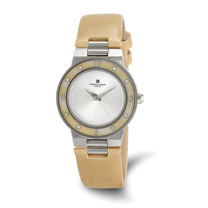 Lovely Rita's Watch Charles Hubert Ladies Elegant SS Stainless Beige Mother of Pearl Watch