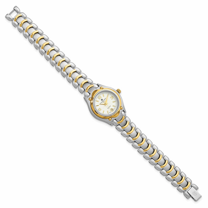 Lovely Rita's Watch Charles Hubert Ladies Elegant SS Two-tone Brass White Dial Watch