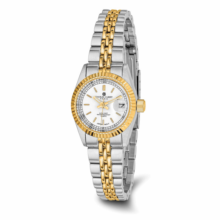 Lovely Rita's Watch Charles Hubert Ladies Elegant SS Two-tone Off White Dial Watch