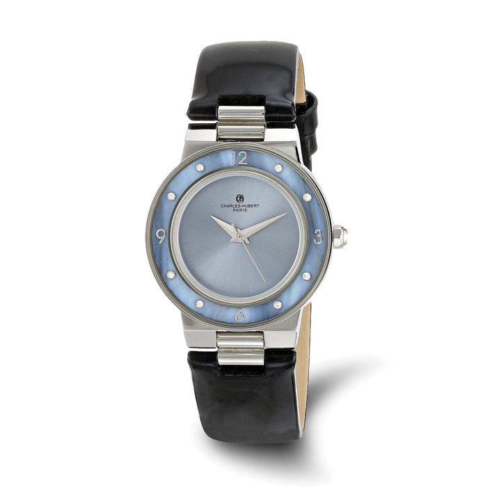 Lovely Rita's Watch Charles Hubert Ladies Elegant Stainless Blue MOP SS Band Watch