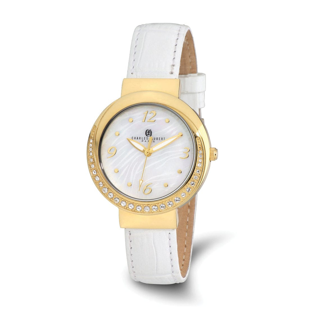 Lovely Rita's Watch Charles Hubert Ladies Elegant Stainless Steel Leather Polished Watch
