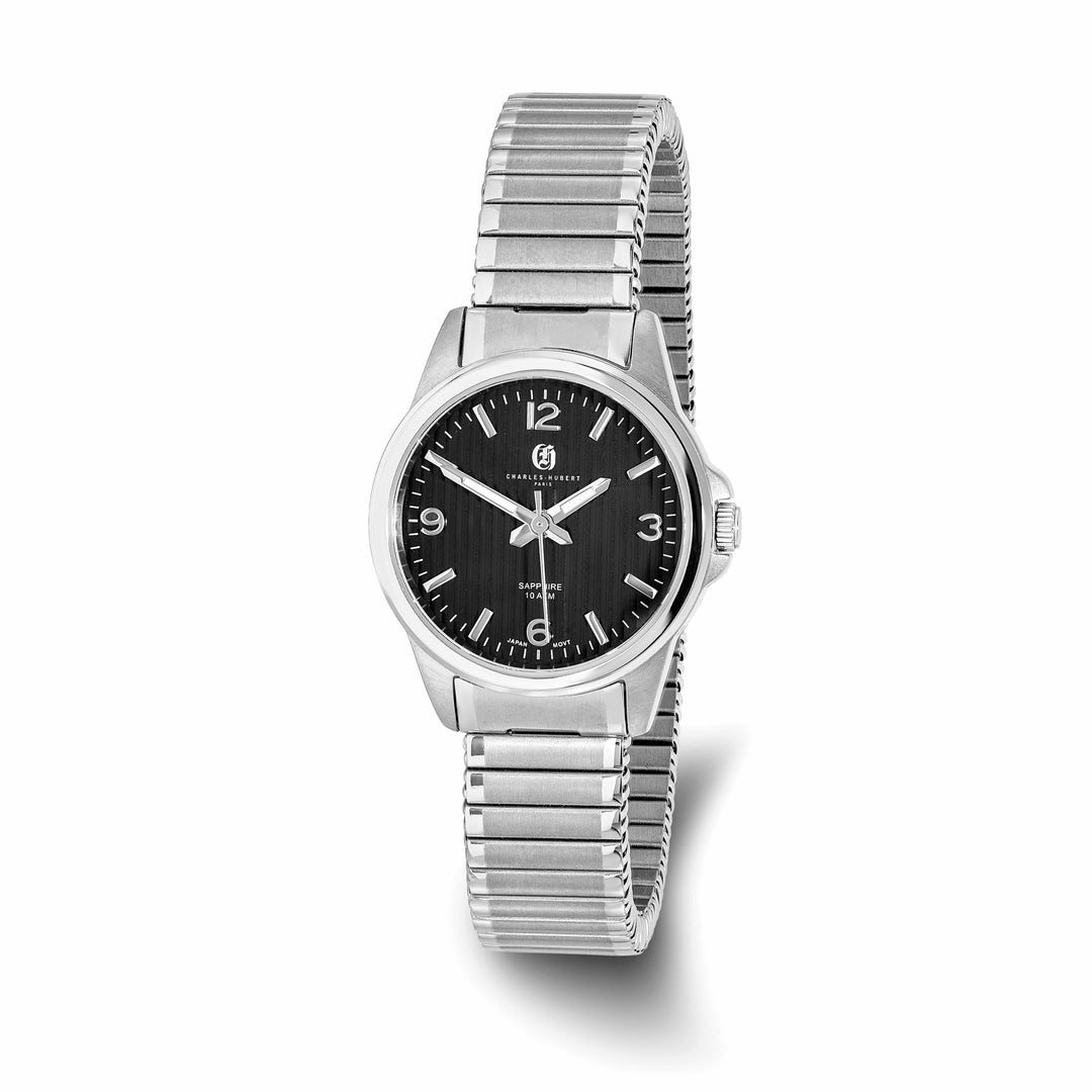 Lovely Rita's Watch Charles Hubert Ladies Elegant Titanium Black Dial Expansion Band Watch