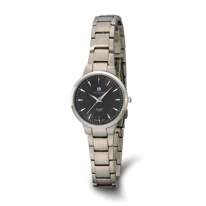 Lovely Rita's Watch Charles Hubert Ladies Elegant Titanium Black Dial Ultra Slim Watch