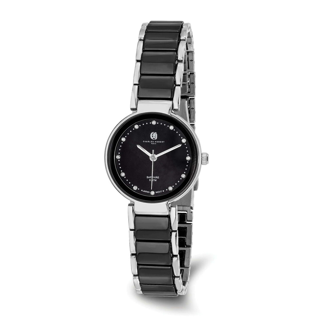 Lovely Rita's Watch Charles Hubert Ladies Elegant Titanium & Ceramic Black Dial Watch