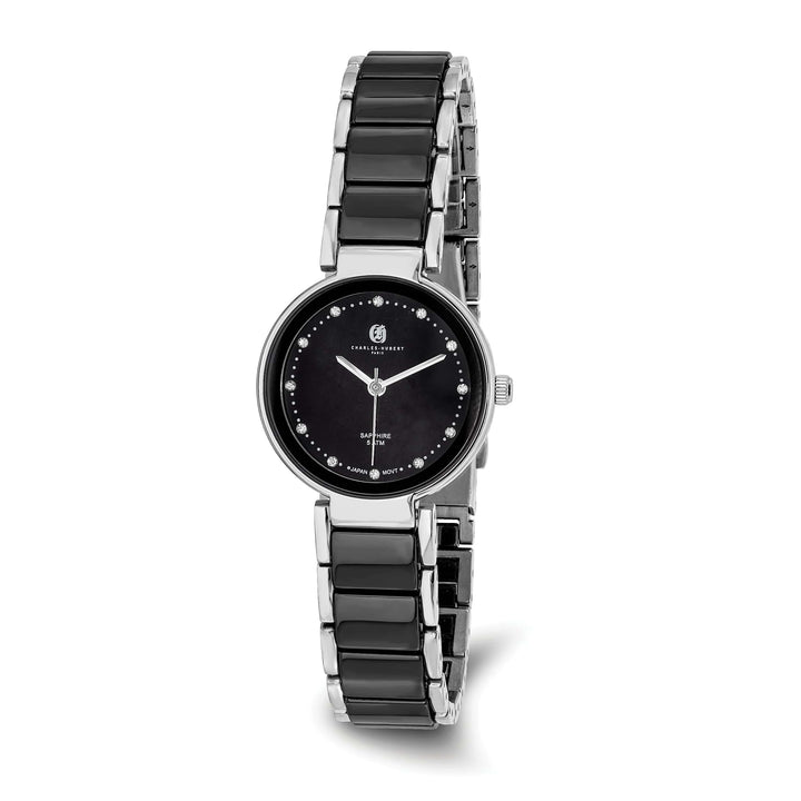 Lovely Rita's Watch Charles Hubert Ladies Elegant Titanium & Ceramic Black Dial Watch