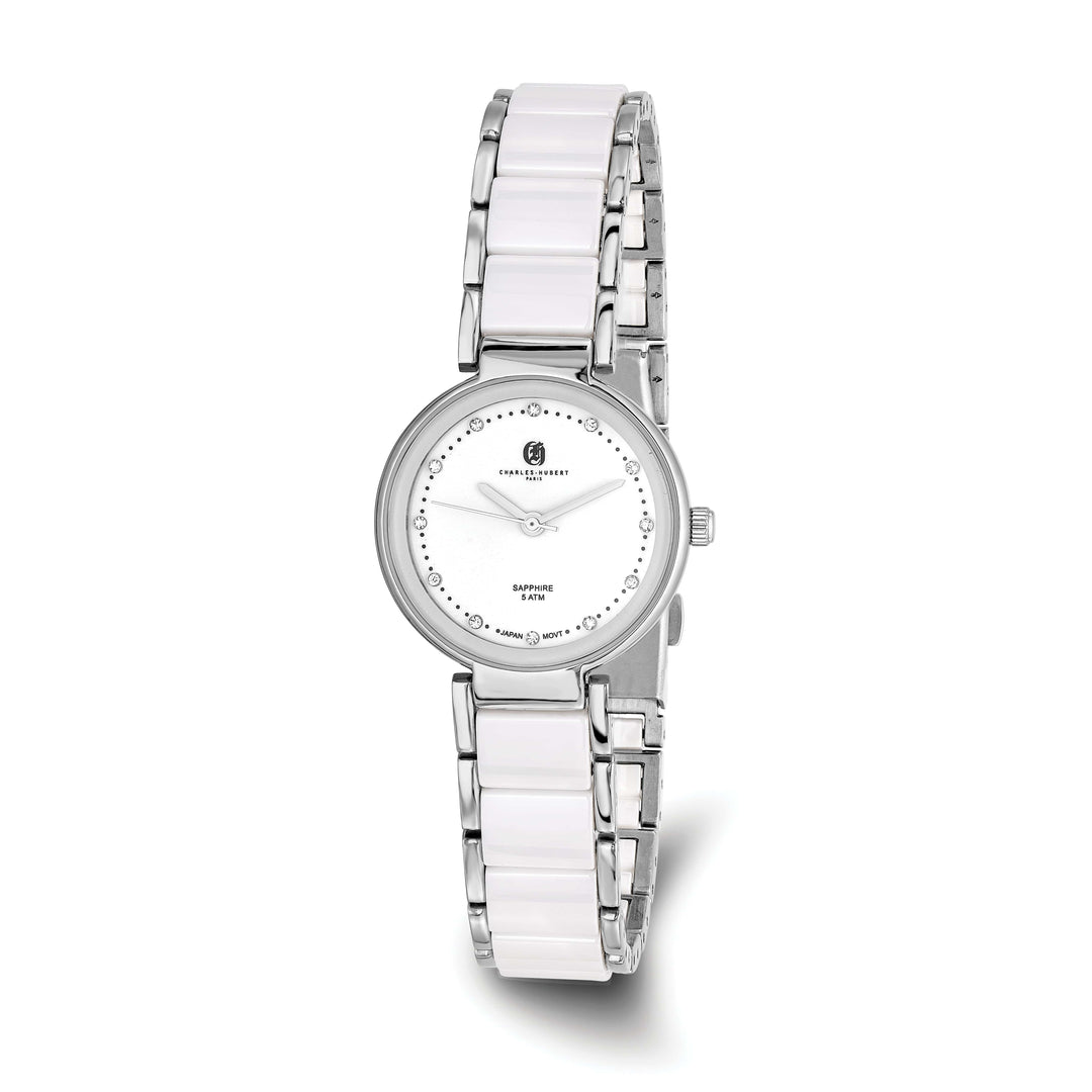 Lovely Rita's Watch Charles Hubert Ladies Elegant Titanium & Ceramic White Dial Watch