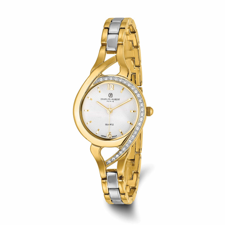Lovely Rita's Watch Charles Hubert Ladies Elegant Two-Tone Off-White Dial Brass Band Watch