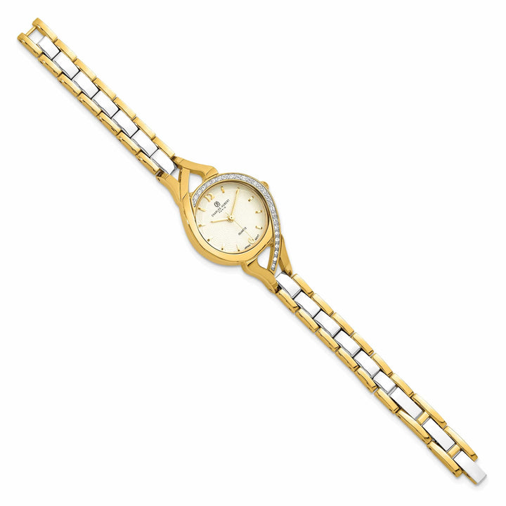 Lovely Rita's Watch Charles Hubert Ladies Elegant Two-Tone Off-White Dial Brass Band Watch