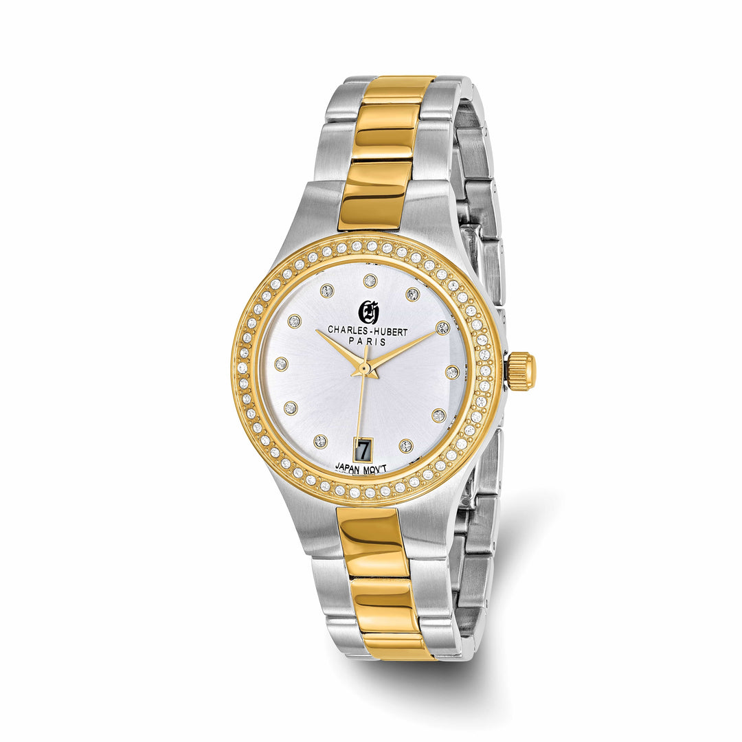 Lovely Rita's Watch Charles Hubert Ladies Elegant Two-tone SS Silver Dial Polished Watch
