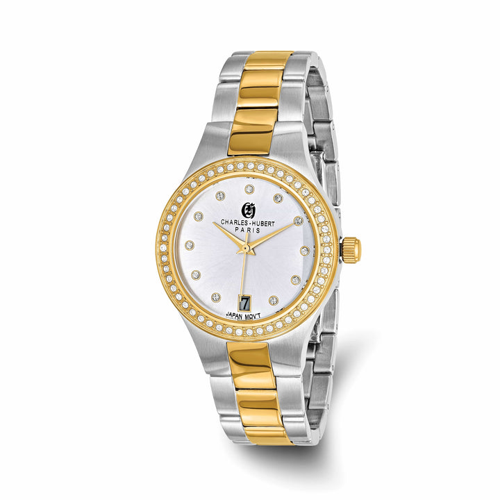 Lovely Rita's Watch Charles Hubert Ladies Elegant Two-tone SS Silver Dial Polished Watch