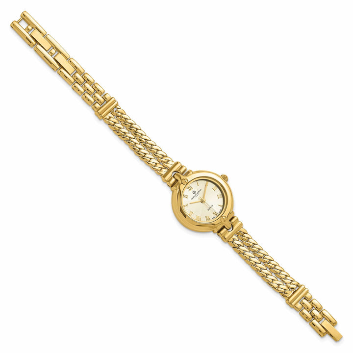 Lovely Rita's Watch Charles Hubert Ladies Gold-finish Gold Dial Chain Bracelet Watch