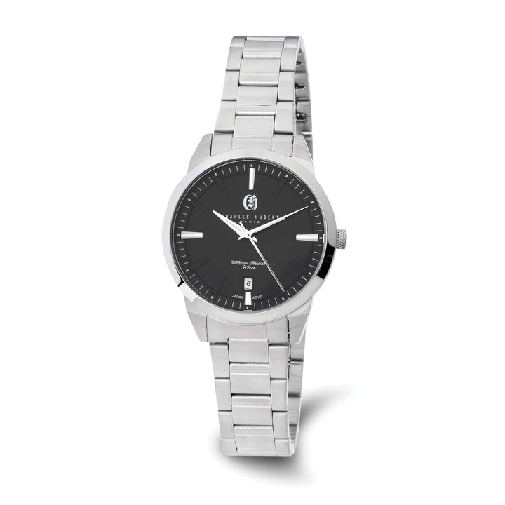 Lovely Rita's Watch Charles Hubert Ladies Refined SS Black Dial Polished Watch
