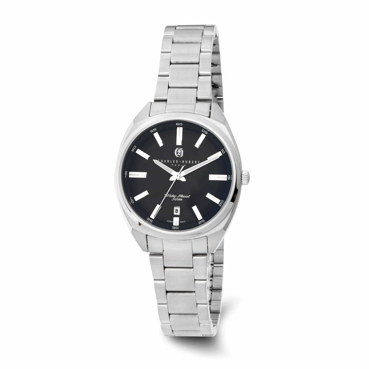 Lovely Rita's Watch Charles Hubert Ladies Sophisticated SS Black Dial Polished Watch