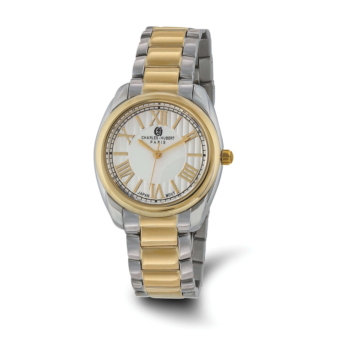 Lovely Rita's Watch Charles Hubert Ladies SS Two-Tone Stainless Off-White Dial Watch