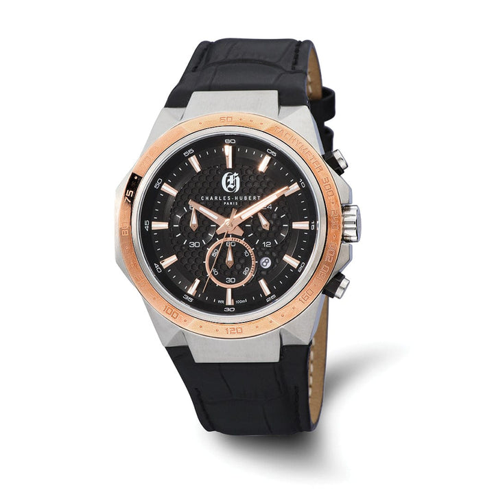 Lovely Rita's Watch Charles Hubert Mens Bold SS Chrono Black Dial Solar-powered Watch