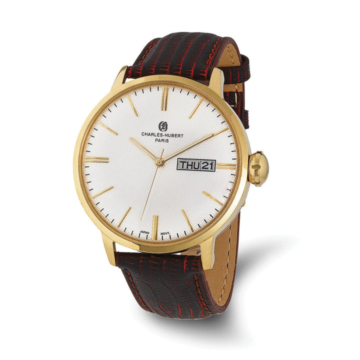 Lovely Rita's Watch Charles Hubert Mens Bold Stainless Steel White Dial Polished Watch