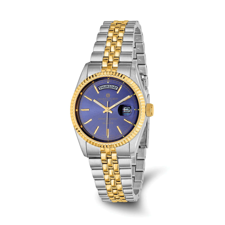 Lovely Rita's Watch Charles Hubert Mens Bold Two-tone SS Blue Dial Polished Watch