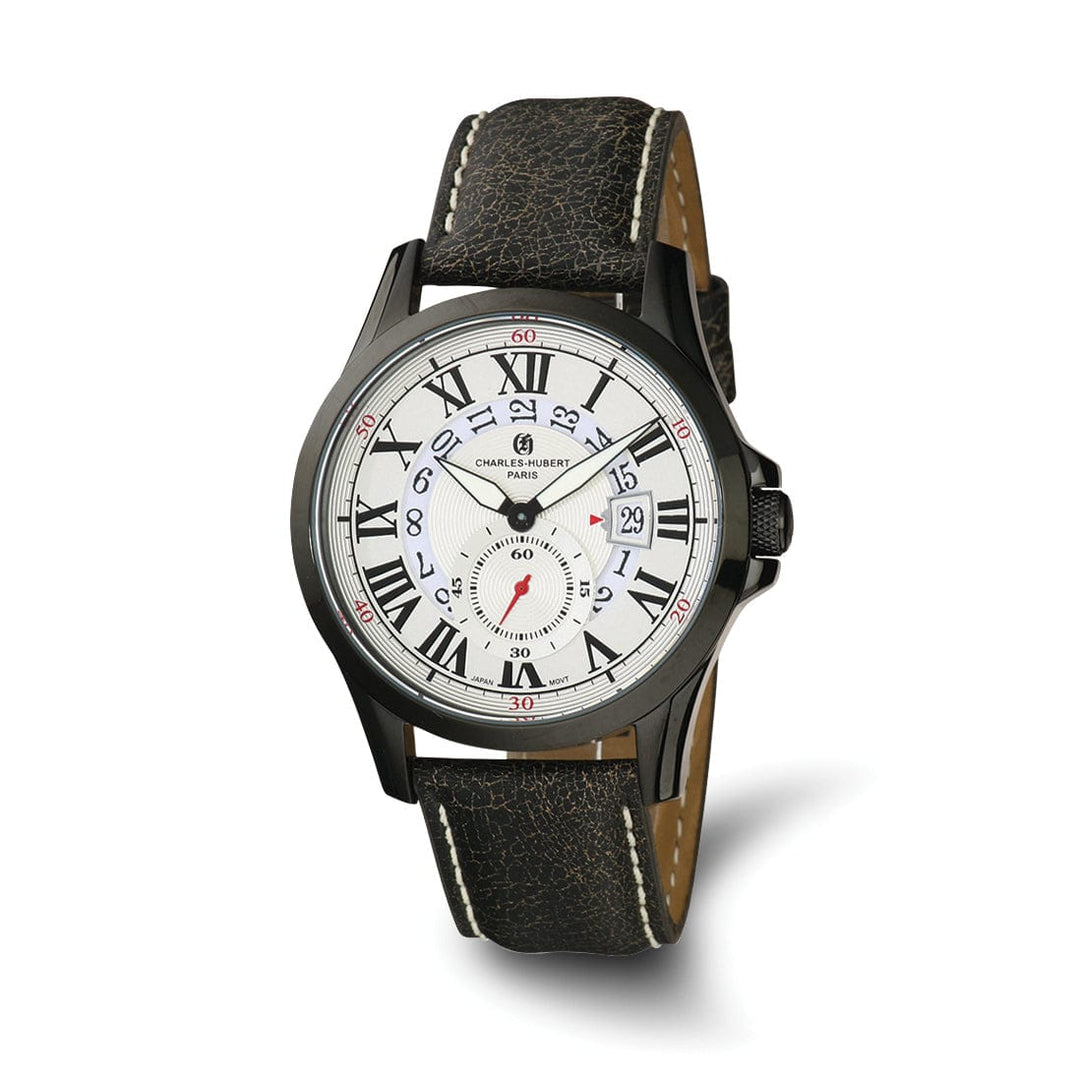 Lovely Rita's Watch Charles Hubert Mens Classic Black SS Silver-tone Dial Polished Watch