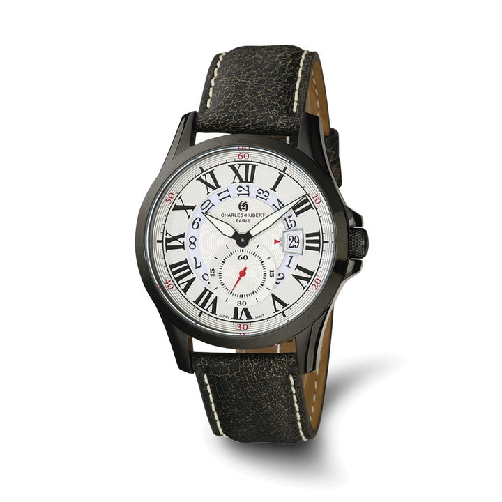 Lovely Rita's Watch Charles Hubert Mens Classic Black SS Silver-tone Dial Polished Watch