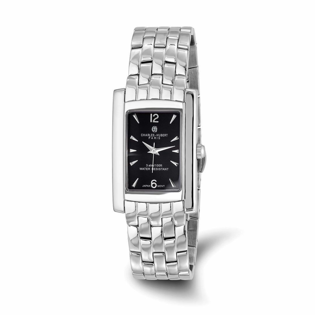 Lovely Rita's Watch Charles Hubert Mens Classic Solid SS Black Dial Polished Watch