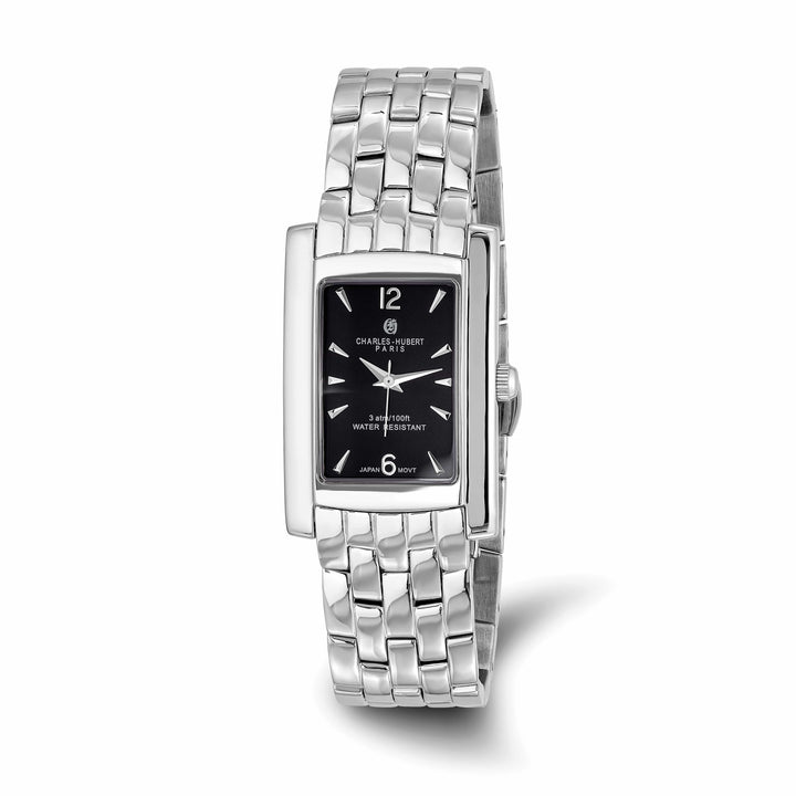 Lovely Rita's Watch Charles Hubert Mens Classic Solid SS Black Dial Polished Watch