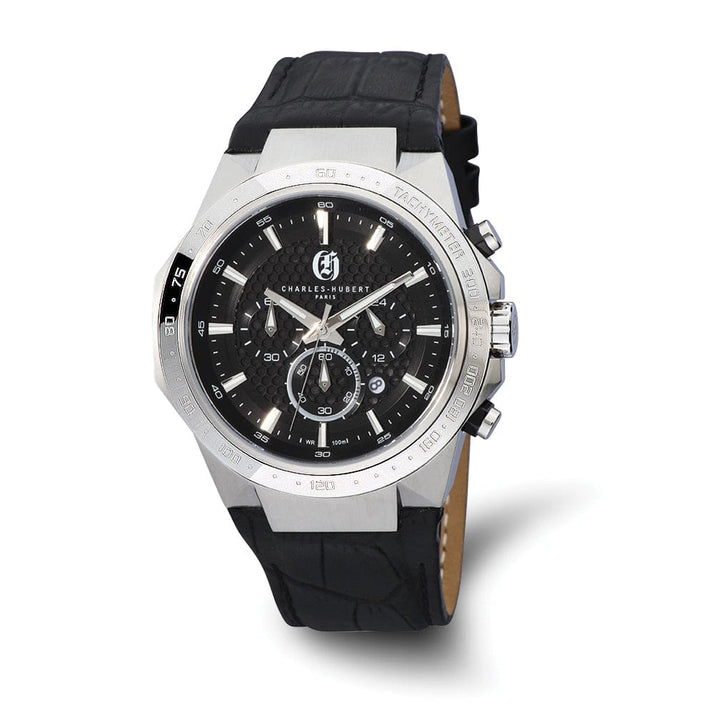 Lovely Rita's Watch Charles Hubert Mens Classic SS Chrono Black Dial Solar-powered Watch