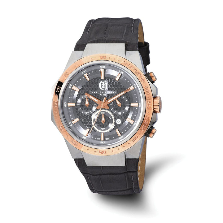 Lovely Rita's Watch Charles Hubert Mens Classic SS Chrono Grey Dial Solar-powered Watch